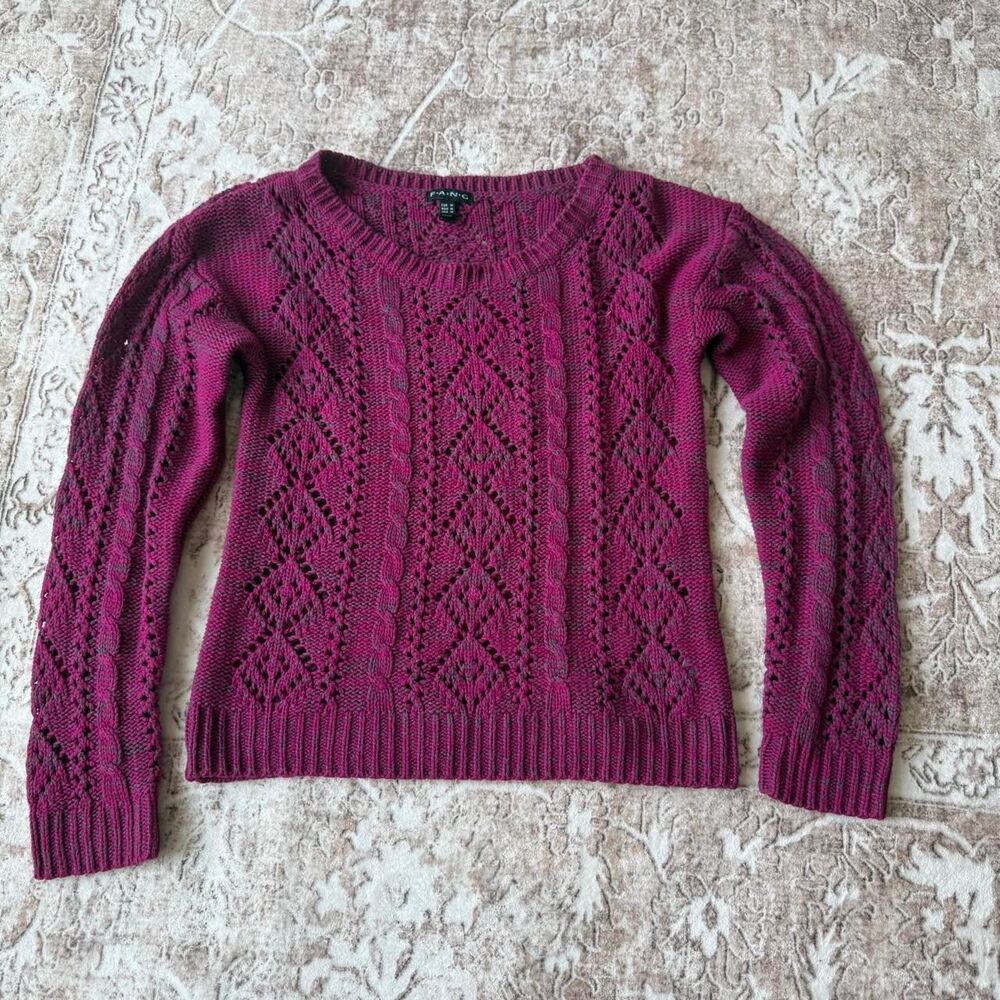 F.A.N.G Magenta Cable Knit Sweater